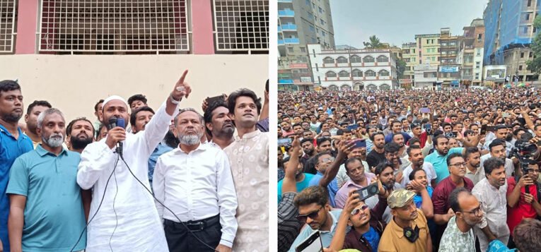 প্রচারণা শেষ দিনে চাঁদপুর হাসান আলী মাঠে ঘোড়া মার্কার পথসভা