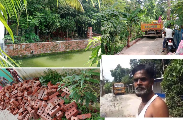 হাজীগঞ্জে সওজে’র গাড়ির চালক সরকারি ইট দিয়ে নির্মান করছে বাড়ির দেয়াল!