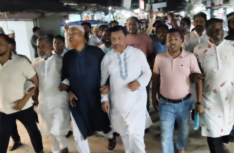 প্রধানমন্ত্রীর আগমন উপলক্ষে হাইমচর বিএনপি’র আনন্দ মিছিল