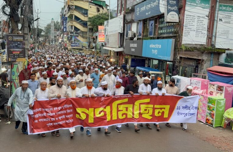জুলাই গণঅভ্যুত্থান উপলক্ষে চাঁদপুরে ১১ দলীয় ঐক্যের গণমিছিল